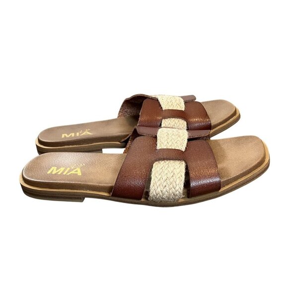 MIA Kids Brown/Cream Elayney Slip-on Sandal Size 3 - Picture 3 of 9